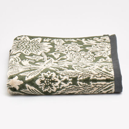 Green & Cream Patterned Hand Towel | TK Maxx