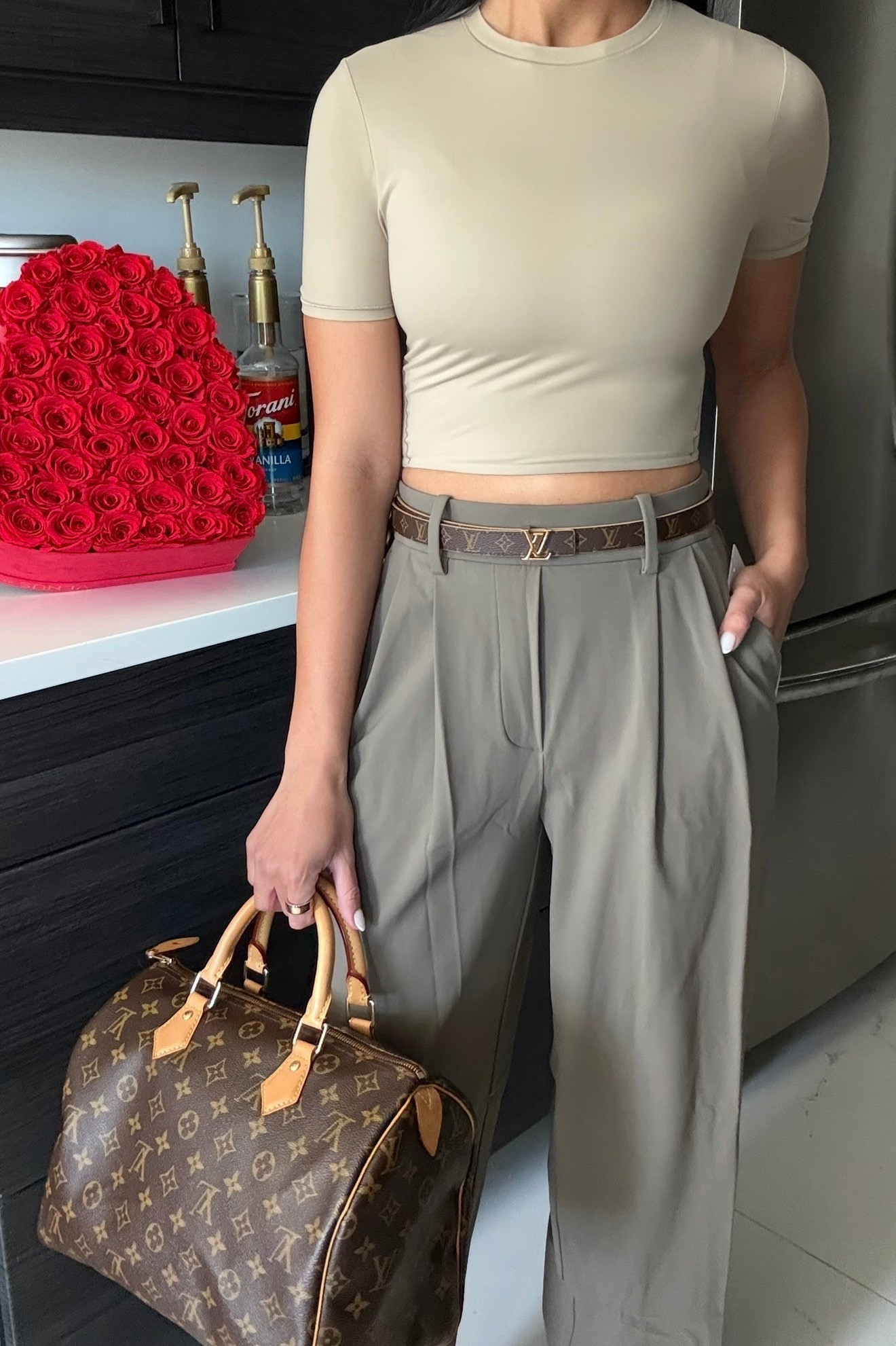 lululemon ‘fit ! 🤍

daydrift wide leg trouser in nomad, wundermost crop top in sheer oak, Louis Vuitton, speedy, belt, workwear, athleisure. 

#LTKootd #LTKPetite #LTKActive