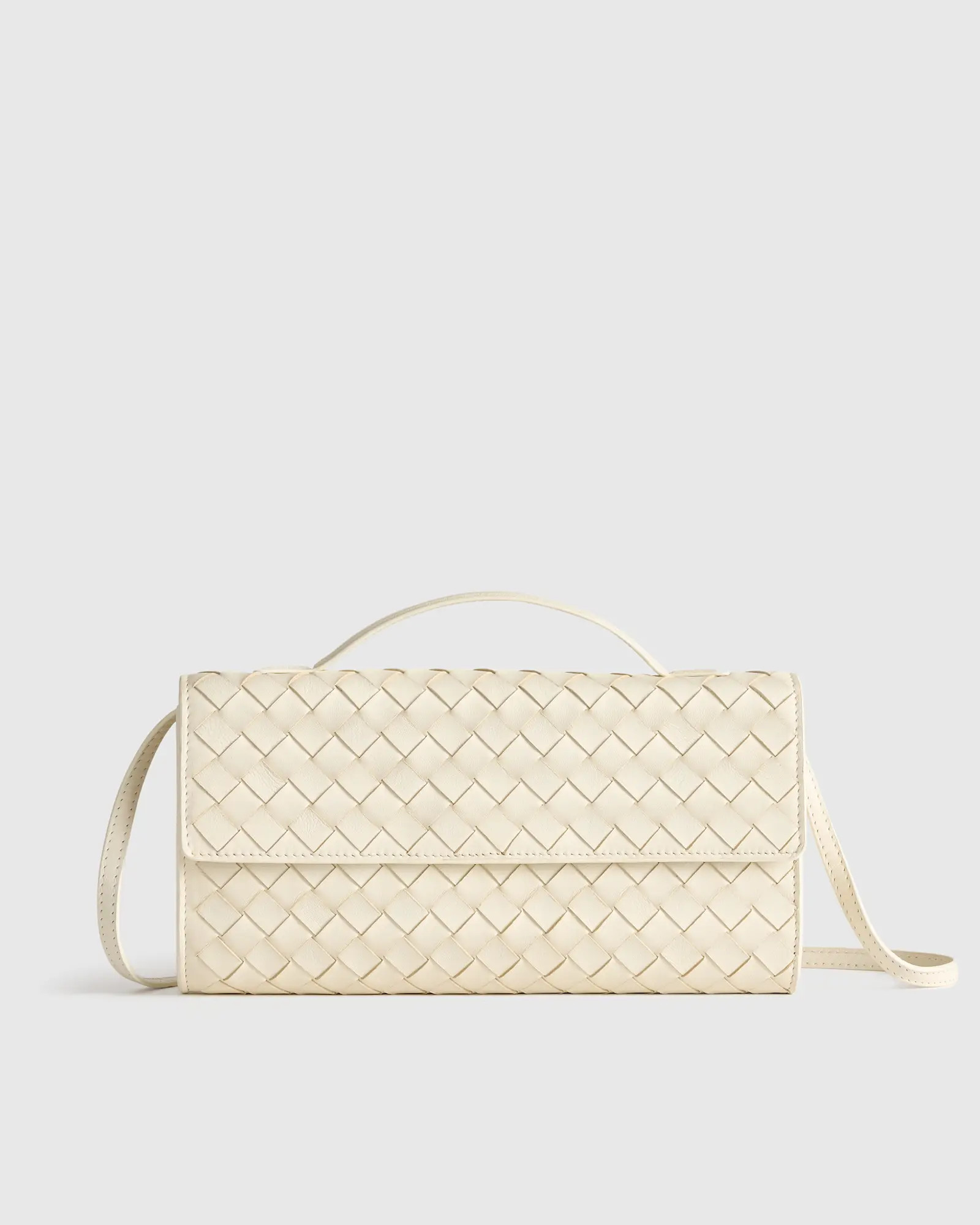 Italian Leather Handwoven Top Handle Clutch | Quince