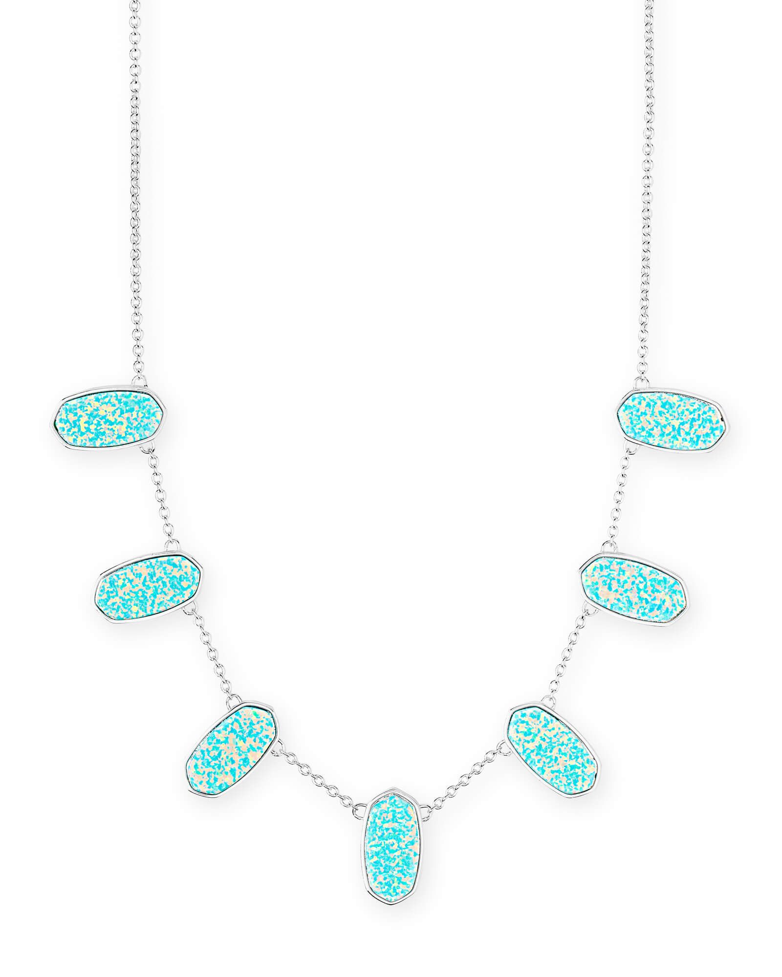 Meadow Bright Silver Statement Necklace in Mint Kyocera Opal | Kendra Scott
