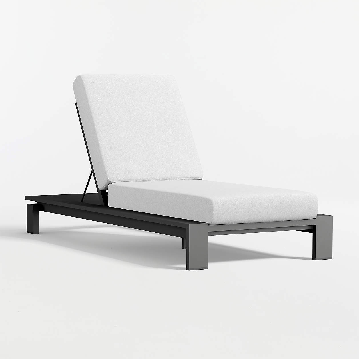 Walker Metal Outdoor Sun Lounger with Canvas White Sunbrella Cushions + Reviews | Crate & Barrel | Crate & Barrel