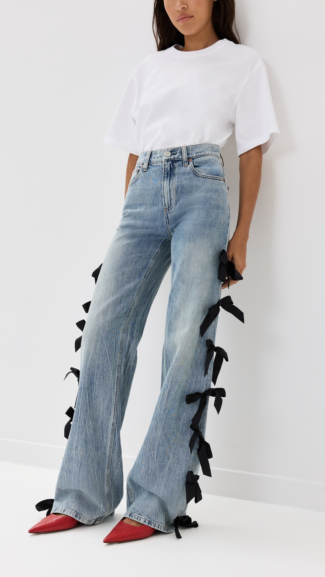 Weezy Full Length Jeans with Side Bows | Shopbop