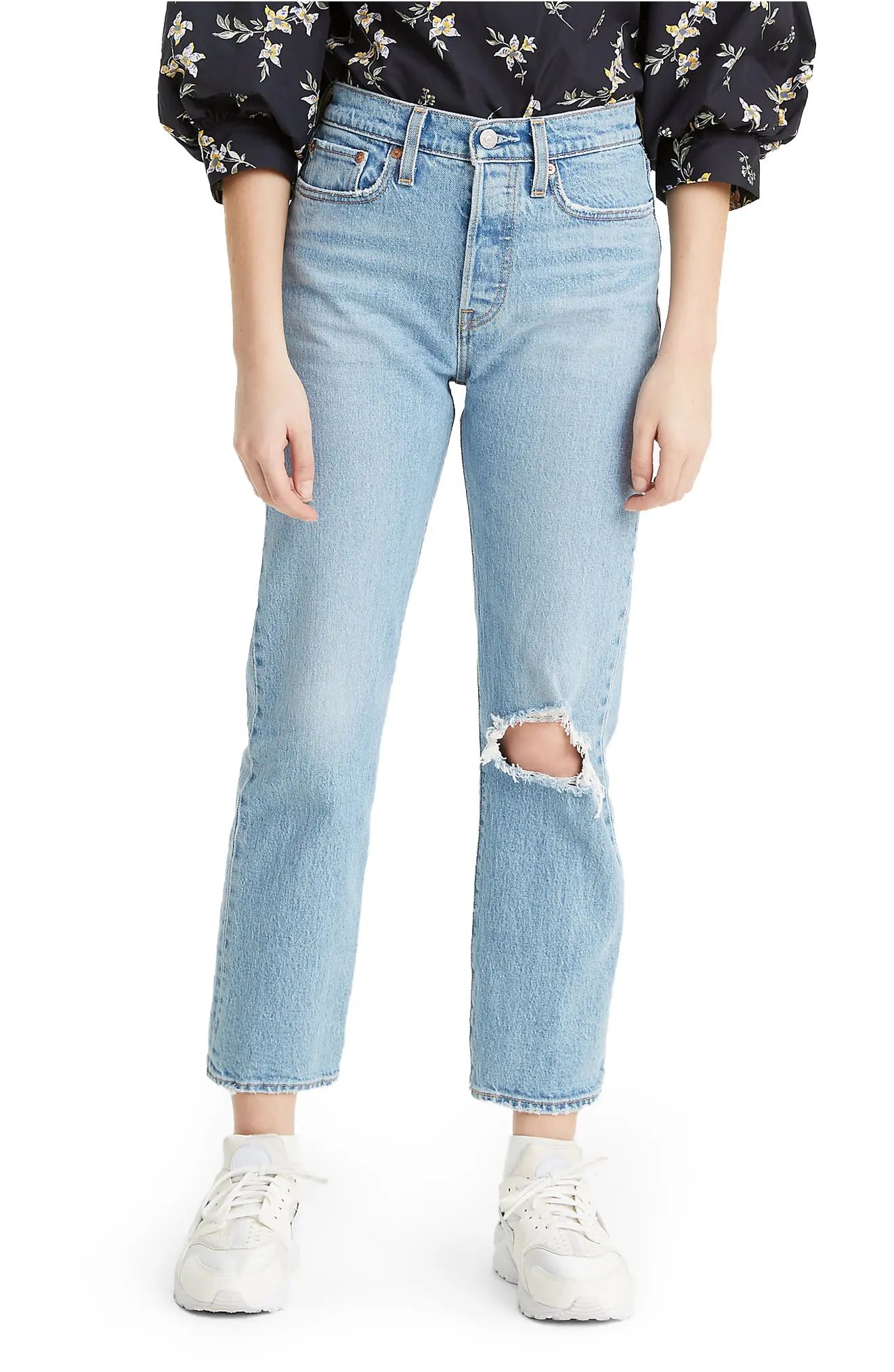 levi's Wedgie Ripped High Waist Jeans, Size 27 X 26 in Tango Fray at Nordstrom | Nordstrom