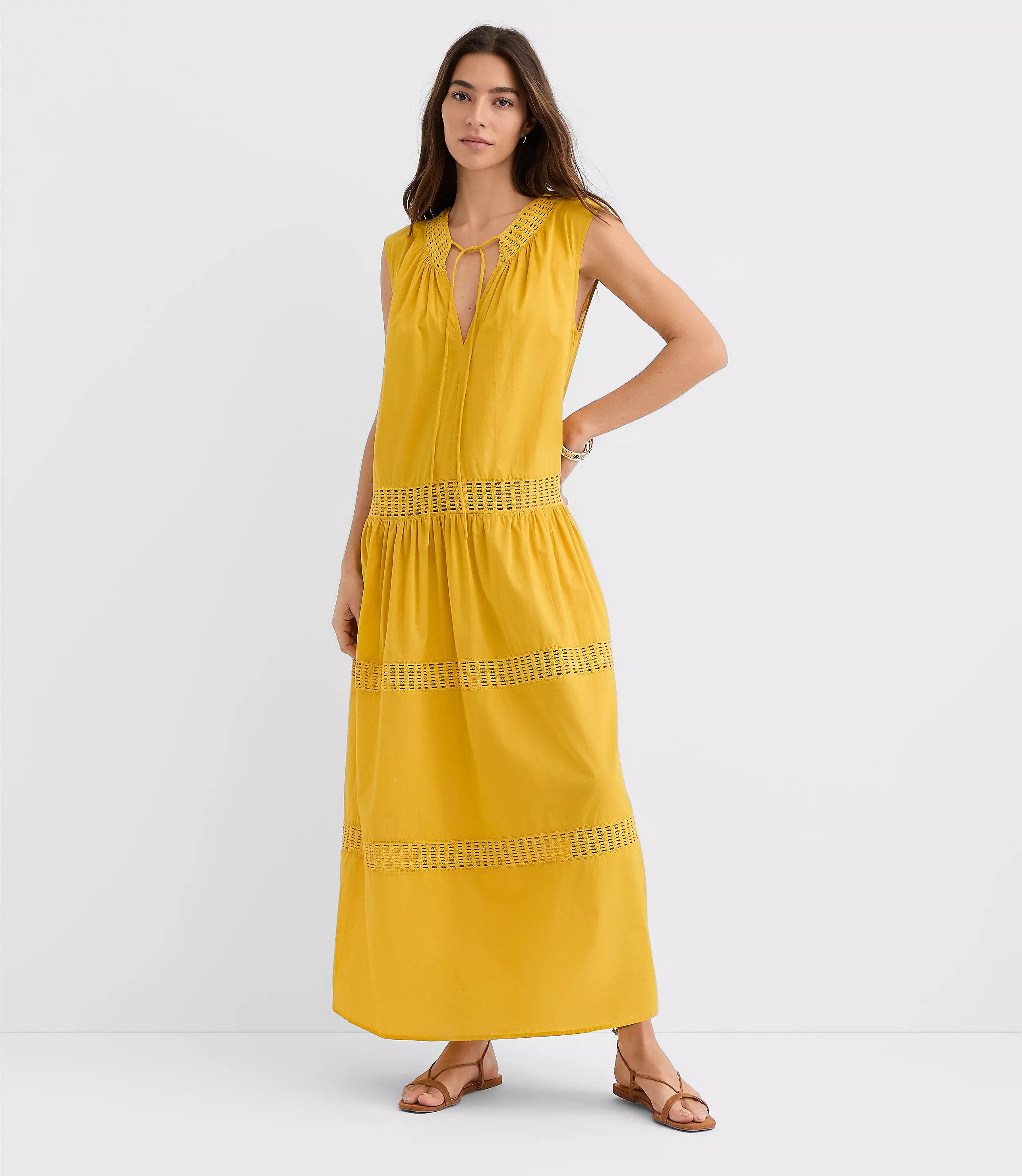 LOFT Beach Crochet Trim Maxi Dress | LOFT