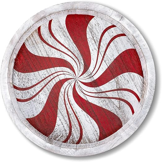 Spiareal Christmas Wood Round Tray Table Decorative Serving with Handles Rustic Coffee Candy Wood... | Amazon (US)