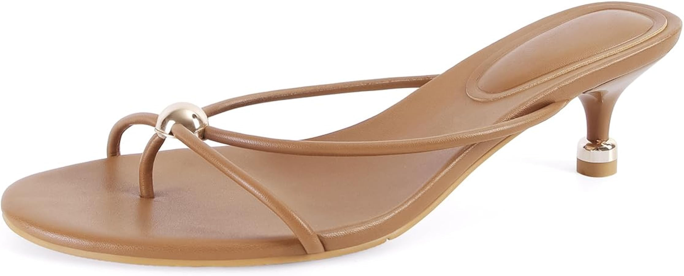 SOVANYOU Kitten Heel Sandals for Women Open Toe Flip Flop Heels Slip-on Thong Heeled Sandals | Amazon (US)