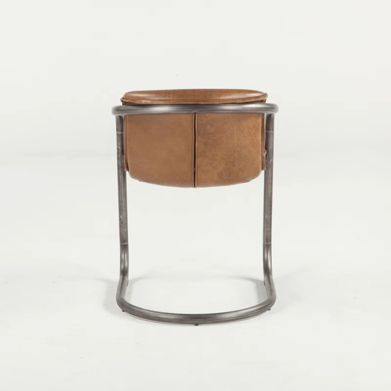 Guzman Leather Metal Arm Chair (Set of 2) | Wayfair North America