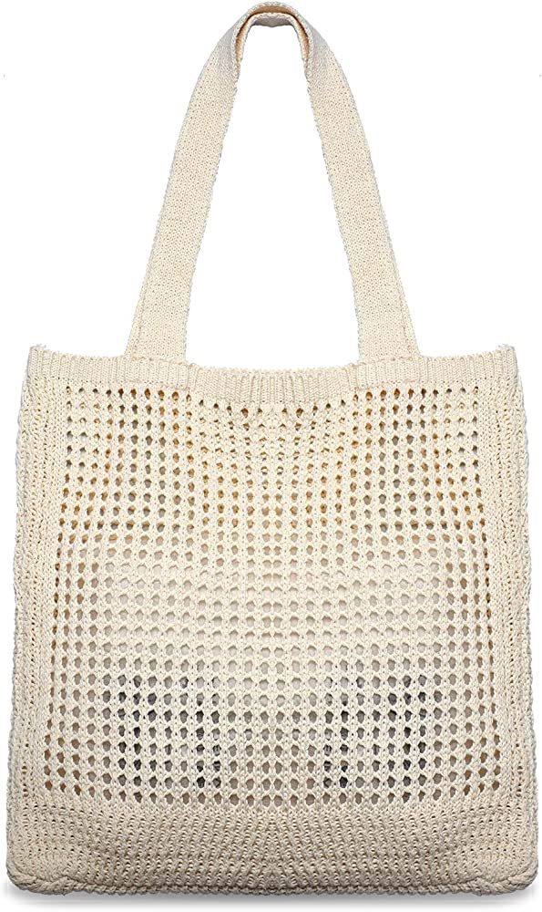 JISONCASE Straw Woven Bag, Cute Handmade Tote bag, Hollow Beach Bags for Women, Fashion Shoulder Han | Amazon (US)
