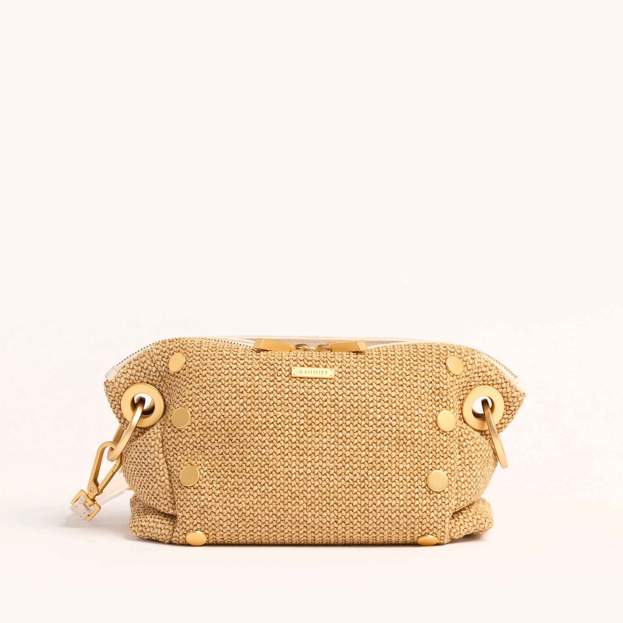 Daniel Crossbody Clutch | Calla Lily White Raffia/Brushed Gold | Sml 840220518721 | Hammitt (US)