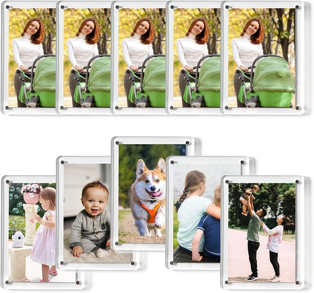 Acrylic Fridge Magnetic Frame Polaroid Photo Picture Frames Double Sided Photo Refrigerator Magne... | Amazon (US)