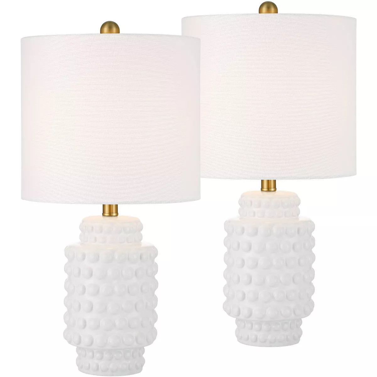 360 Lighting Hobnail 22 1/2" High Small Modern Accent Table Lamps Set of 2 White Ceramic Shade Li... | Target