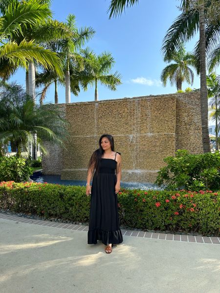 Maxi black dresses are such a wardrobe staple! Wearing a size S and it’s perfect for my 5’4 height with sandals! It’s lightweight, has pockets, and was one of the dresses I wore in Jamaica 🇯🇲 

#LTKFindsUnder50 #LTKTravel #LTKStyleTip