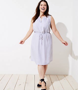 LOFT Plus Striped Sleeveless Shirtdress | LOFT