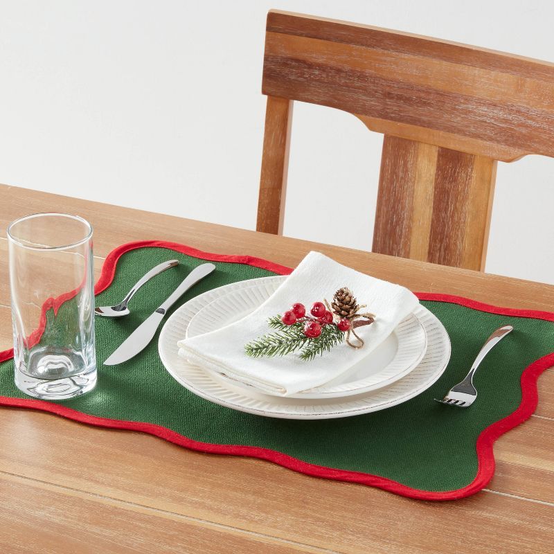 Cotton Scalloped Edge Placemat Green - Threshold™ | Target