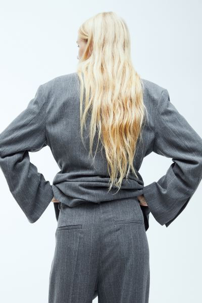 Pantaloni ampi - Grigio scuro/gessato - DONNA | H&M IT | H&M (FR, IT, ES, PT, BE)