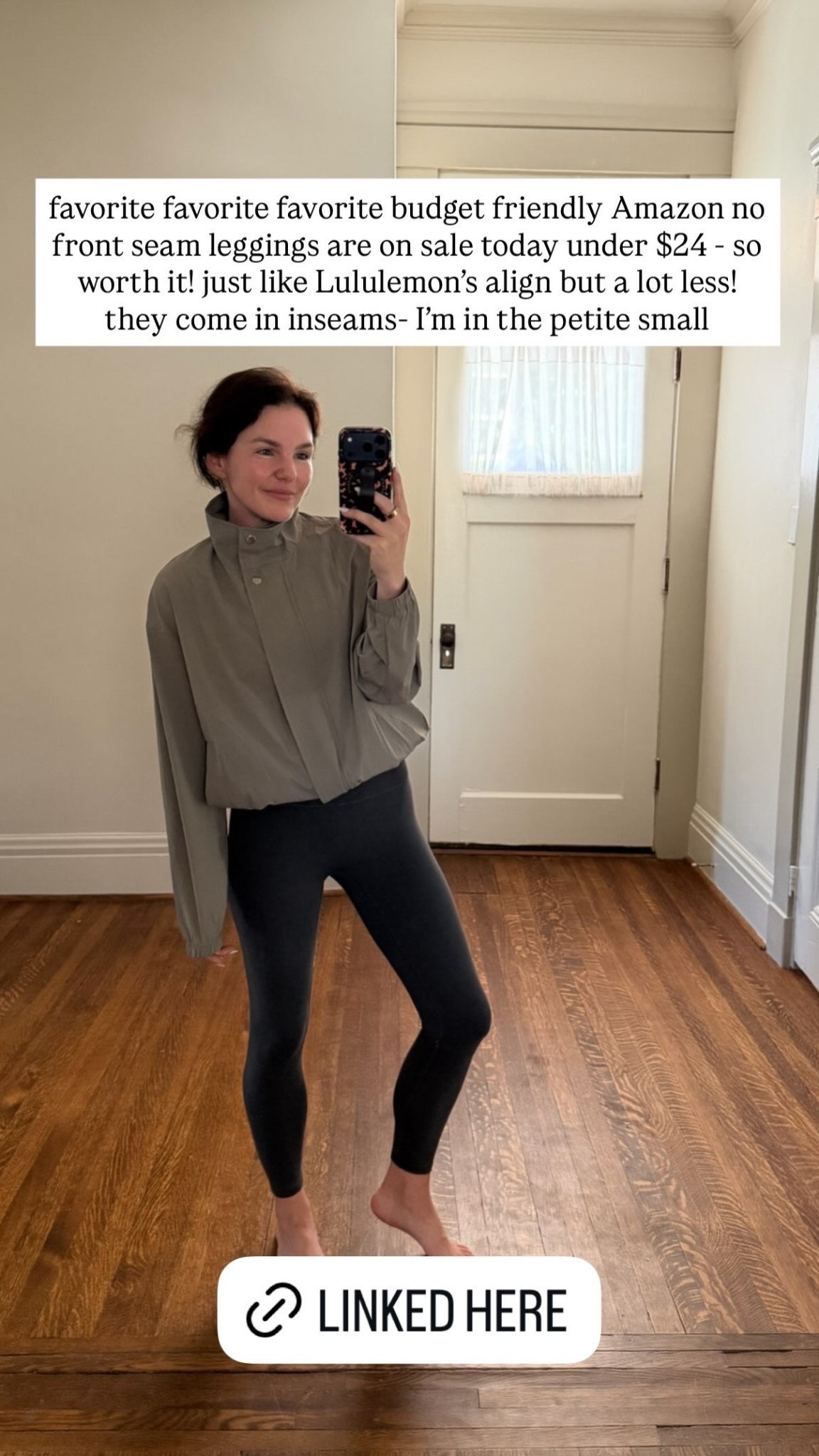 favorite favorite favorite budget friendly Amazon no front seam leggings are on sale today under $24 - so worth it! just like Lululemon’s align but a lot less! they come in inseams- I’m in the petite small