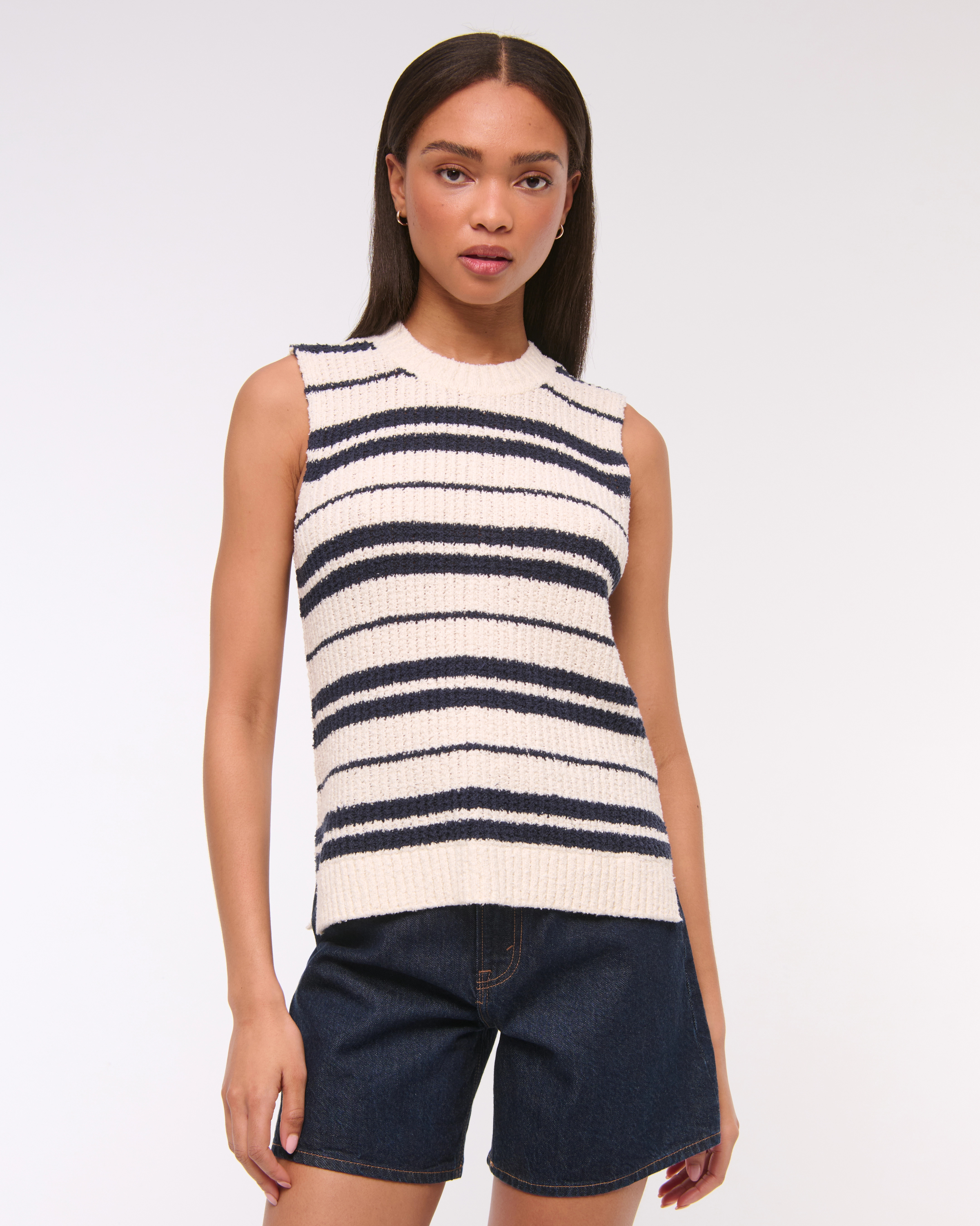 Textural Crew Sweater Shell Tank | Abercrombie & Fitch (US)