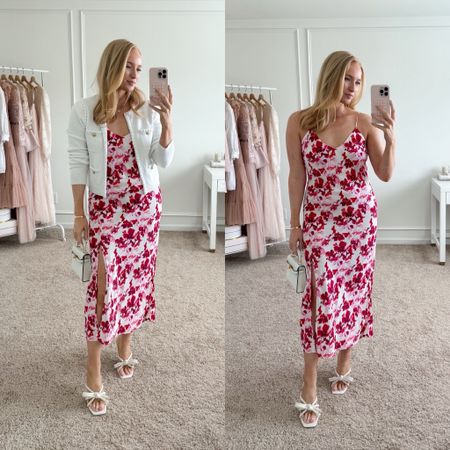 I can not believe this dress is from Target Dress runs tts, I’m wearing a size small! Super cute for a spring wedding! 

#LTKstyletip #LTKxTarget #LTKSeasonal