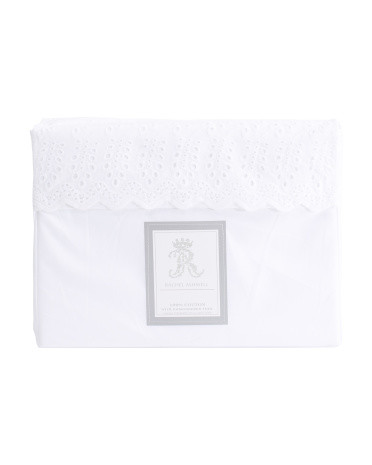 Cotton Percale Eyelet Sheet Set | TJ Maxx