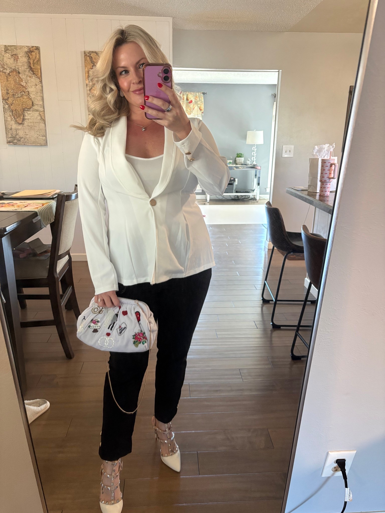 Work outfit of the day! This jacket is actually part of a pantsuit but I switched out the white pants for black.

White Blazer. Work Outfit. Spring Outfit. Heels.

Follow my LTK @EmilyAnneGardner on the @shop.LTK app to view this post and get my exclusive app-only content!

#liketkit #LTKWorkwear #LTKootd #LTKgrwm

https://liketk.it/5XwQb

#LTKdayinmylife #LTKootd #LTKgrwm