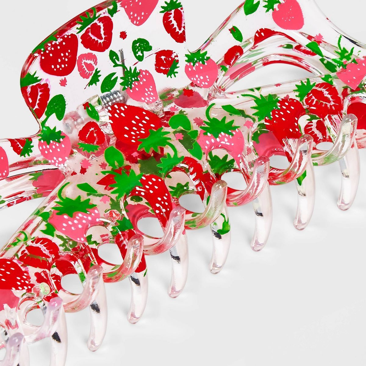 Jumbo Strawberry Print Hair Claw Clip - Wild Fable™ Green/Red | Target