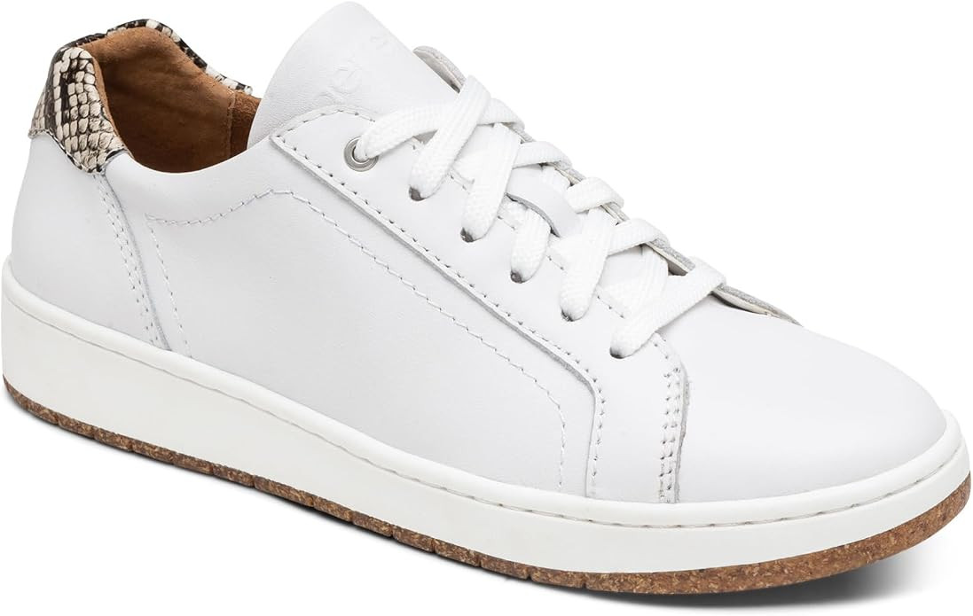 Aetrex Women's Blake Leather Arch Support Orthopedic Sneakers - Neutral Adjustable Lace Up Lightw... | Amazon (US)