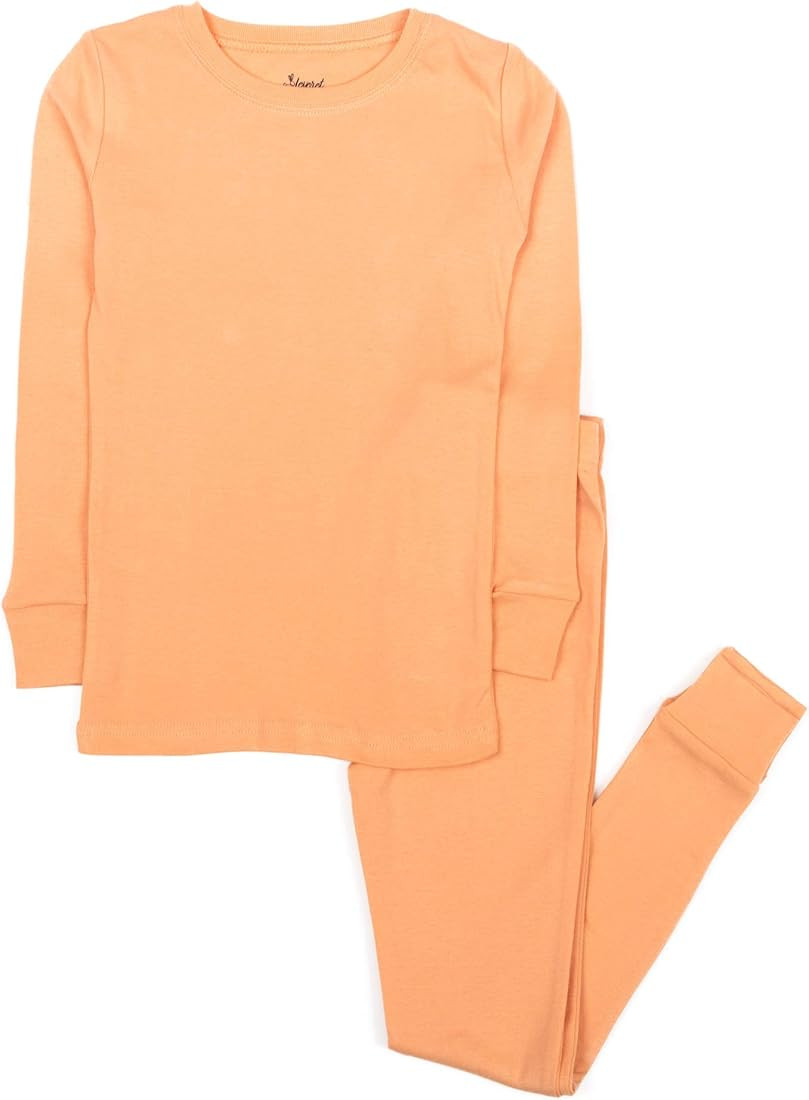 Leveret Kids Pajamas Boys & Girls Solid Colors 2 Piece Pajama Set 100% Cotton (Size 2-14 Years) | Amazon (US)