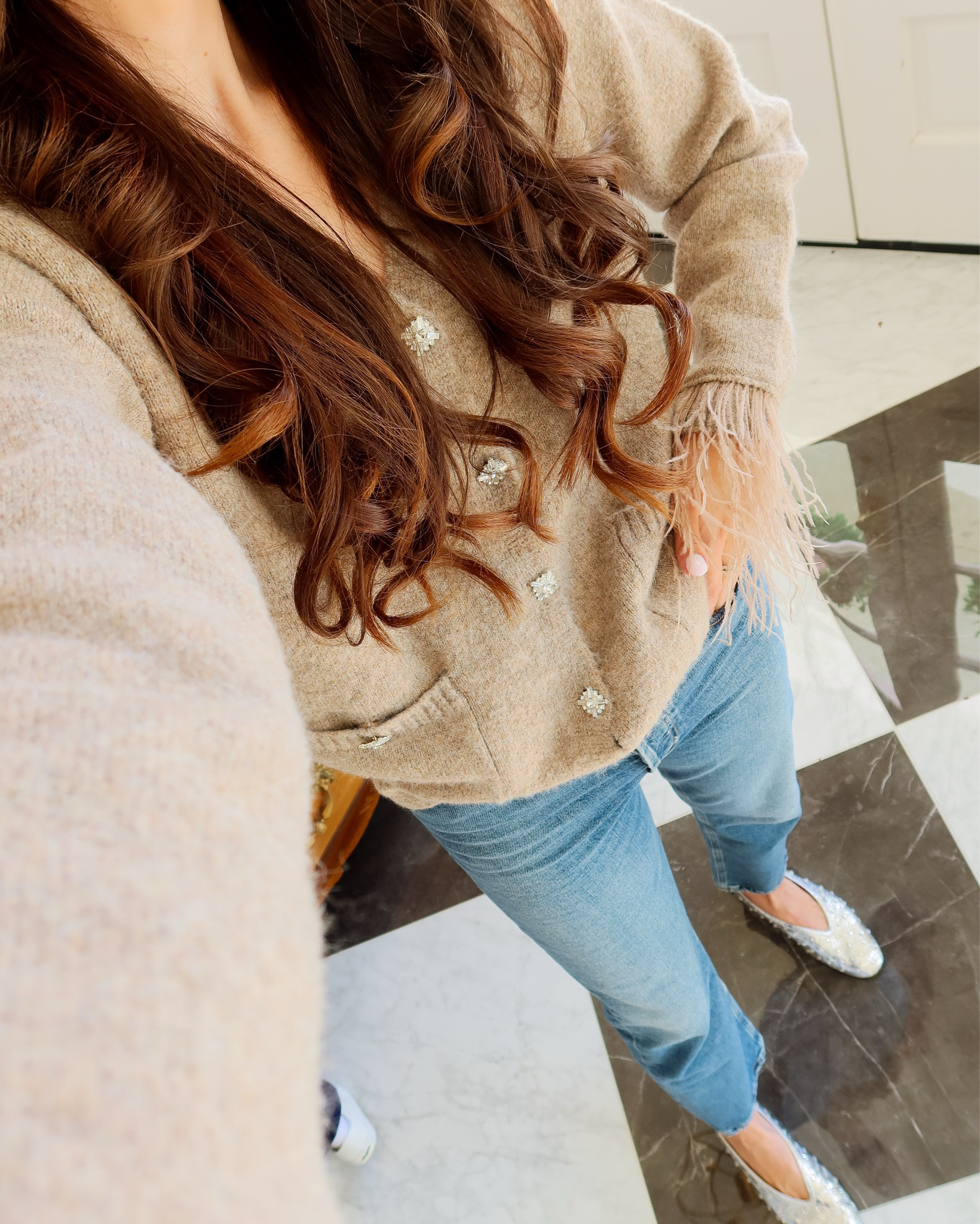 Feather sweater | holiday sweater | holiday style | date night | ootd |  christmas | party | jeans | mom style | Black Friday sale 

#LTKCyberWeek #LTKootd #LTKgrwm