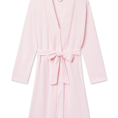 Pima Robe in English Rose Stripe | Lake Pajamas