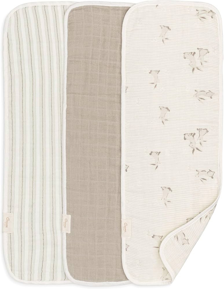 Crane Baby 100% Organic Cotton 3-pc. Burp Cloth Set - GOTS Certified Cotton, Absorbent & Lightwei... | Amazon (US)