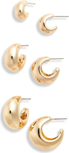 Set of 3 Wide Hoop Earrings | Nordstrom