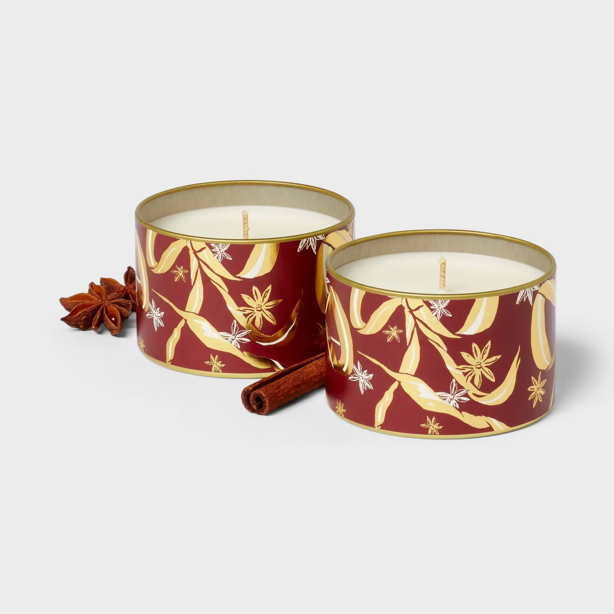 Set of 2 Holiday Hearth Tin Candle 6oz Gift Set - Threshold™ | Target