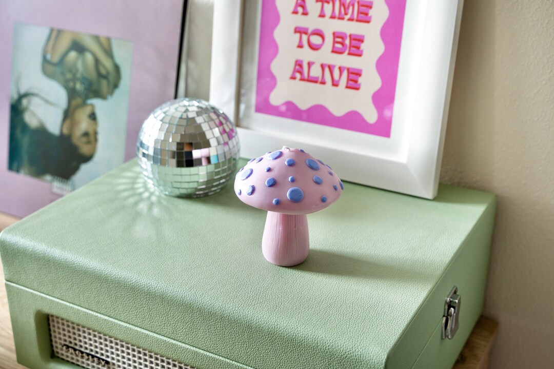 Mushroom Candle Purple - Etsy | Etsy (US)