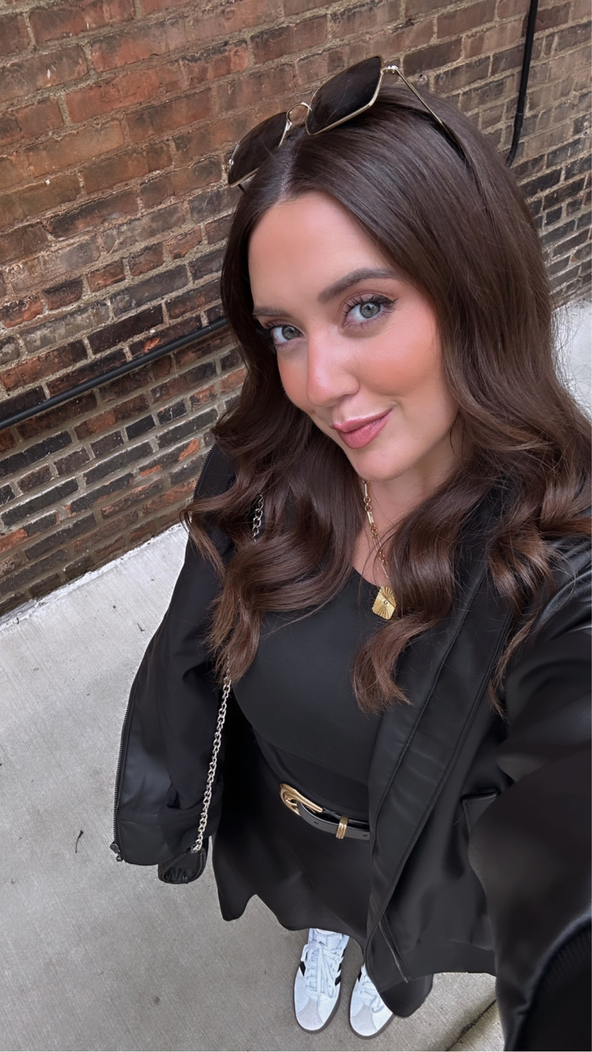 All black outfit 🖤 
Leather bomber: large 
Satin skirt: medium 
Long sleeve: medium
Shoes TTS

#LTKshoecrush #LTKstyletip