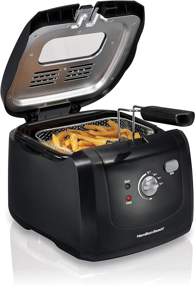 Hamilton Beach Electric Deep Fryer, Cool Touch Sides Easy to Clean Nonstick Basket, 8 Cups / 2 Li... | Amazon (US)