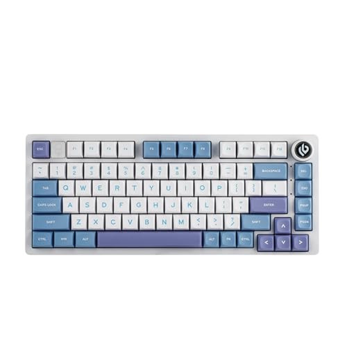 EPOMAKER x LEOBOG Hi75 Wired Gaming Keyboard, Aluminum Alloy Mechanical Keyboard, Programmable Custom Keyboard with Mode-Switching Knob, Hot Swappable, RGB Backlit, Reaper Switch (White Purple) | Amazon (US)