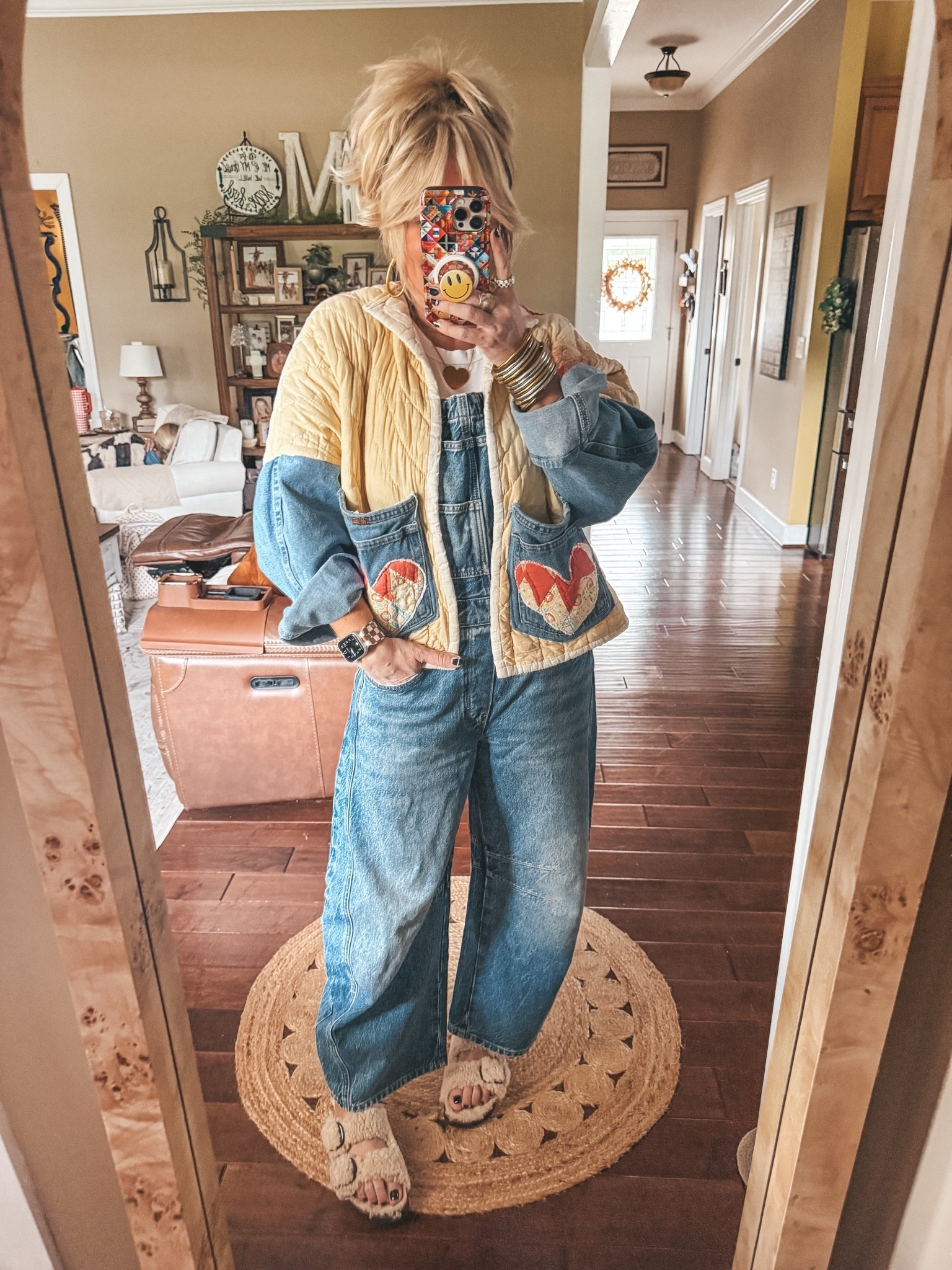 My jacket is @madebykagan on Instagram! So fun over overalls! I’m in a medium in these overalls and they just recently restocked them. They are worth the 🤑
💛My heart necklace is @kcchicdesigns save there with code MANDIE

#LTKOver40 #LTKootd