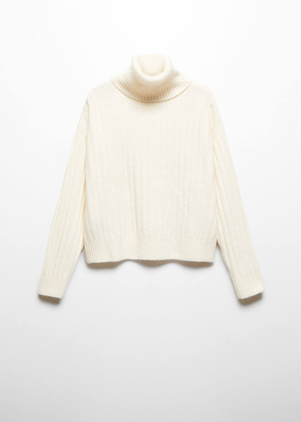 Rolled neck cable sweater -  Women | Mango USA | MANGO (US)