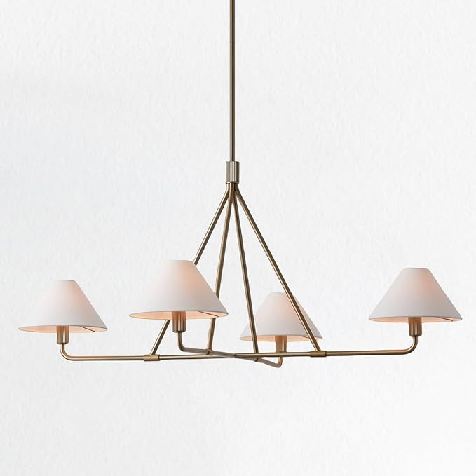 Architectural Tapered Shades Chandelier - Illuminate Your Dining and Living Spaces with Sophistic... | Amazon (US)