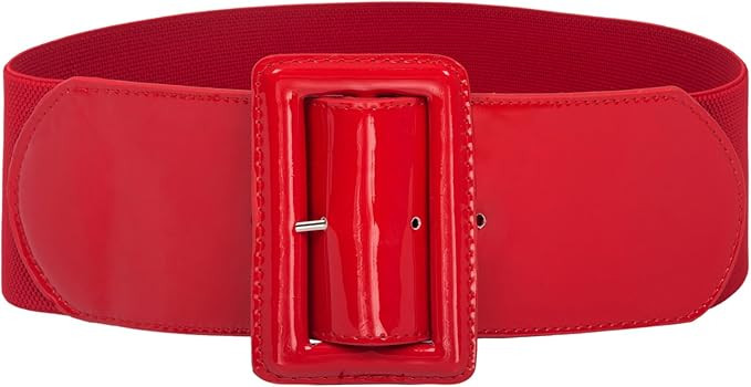 GRACE KARIN Women's Stretchy Belt 1950s 3 Inch Wide Elastic Belts | Amazon (US)