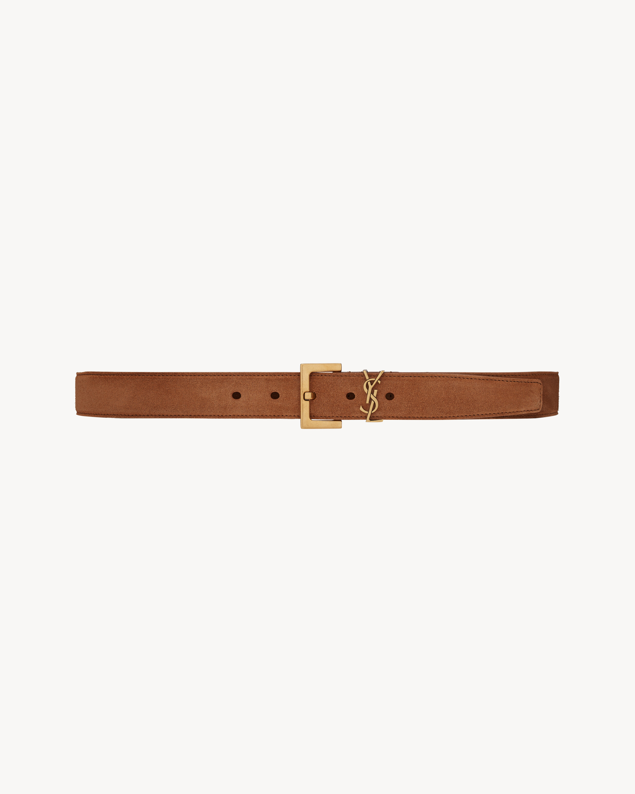 CASSANDRE BELT WITH SQUARE BUCKLE IN SUEDE | Saint Laurent Inc. (Global)