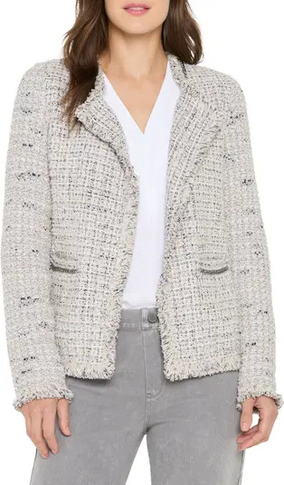 Chain Trim Fringe Mix Knit Jacket | Nordstrom