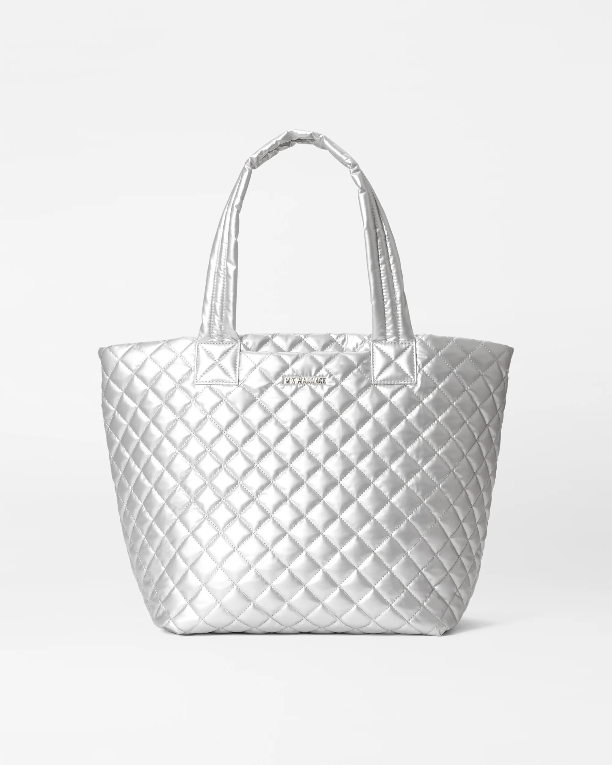MZ Wallace Matte Silver Medium Metro Tote Deluxe | MZ Wallace