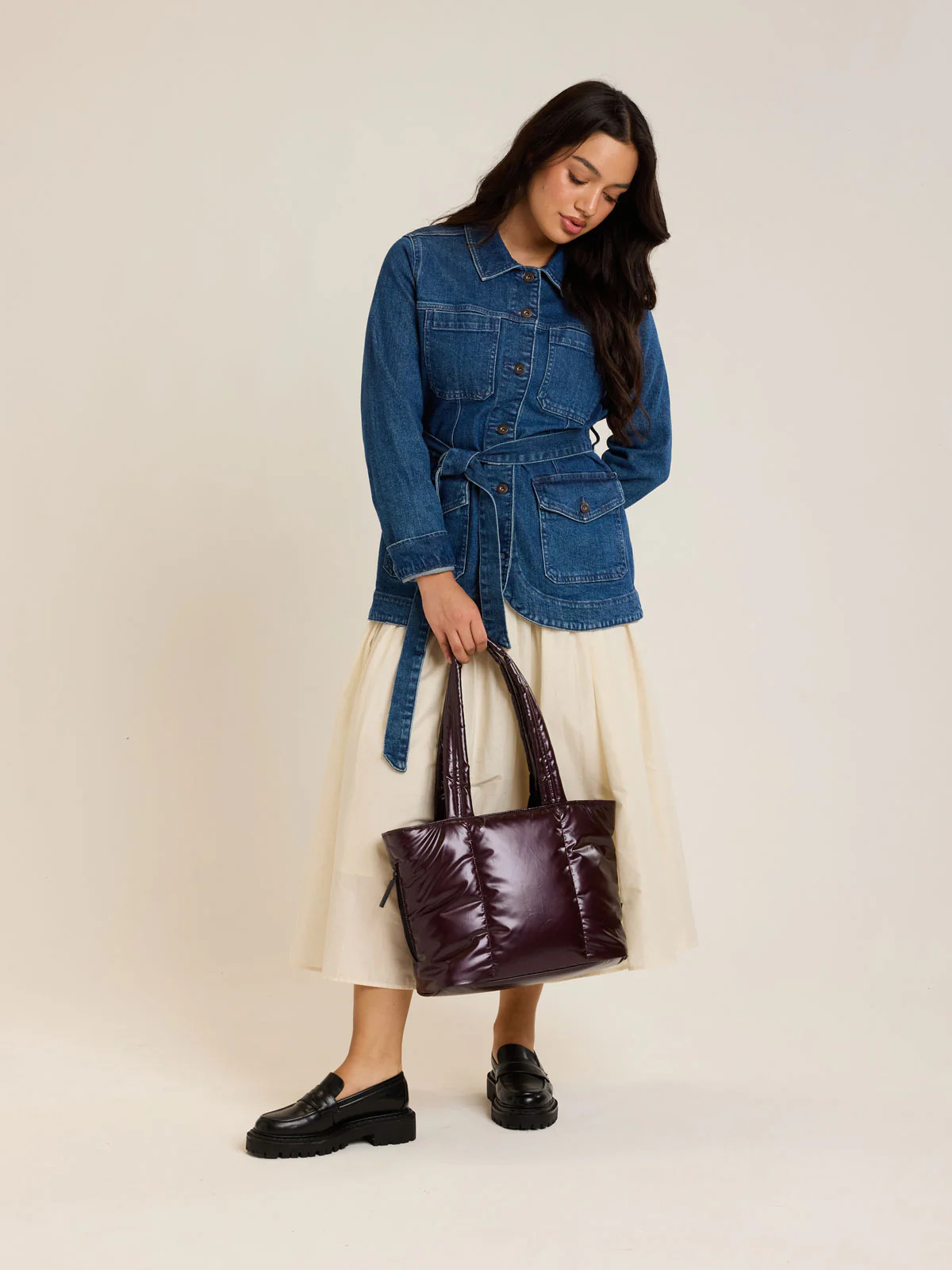 Luka Mini Tote in Glazed Dark Cherry | CALPAK