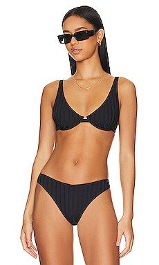 vitamin A Rossi Halter Underwire Bikini Top in Black from Revolve.com | Revolve Clothing (Global)