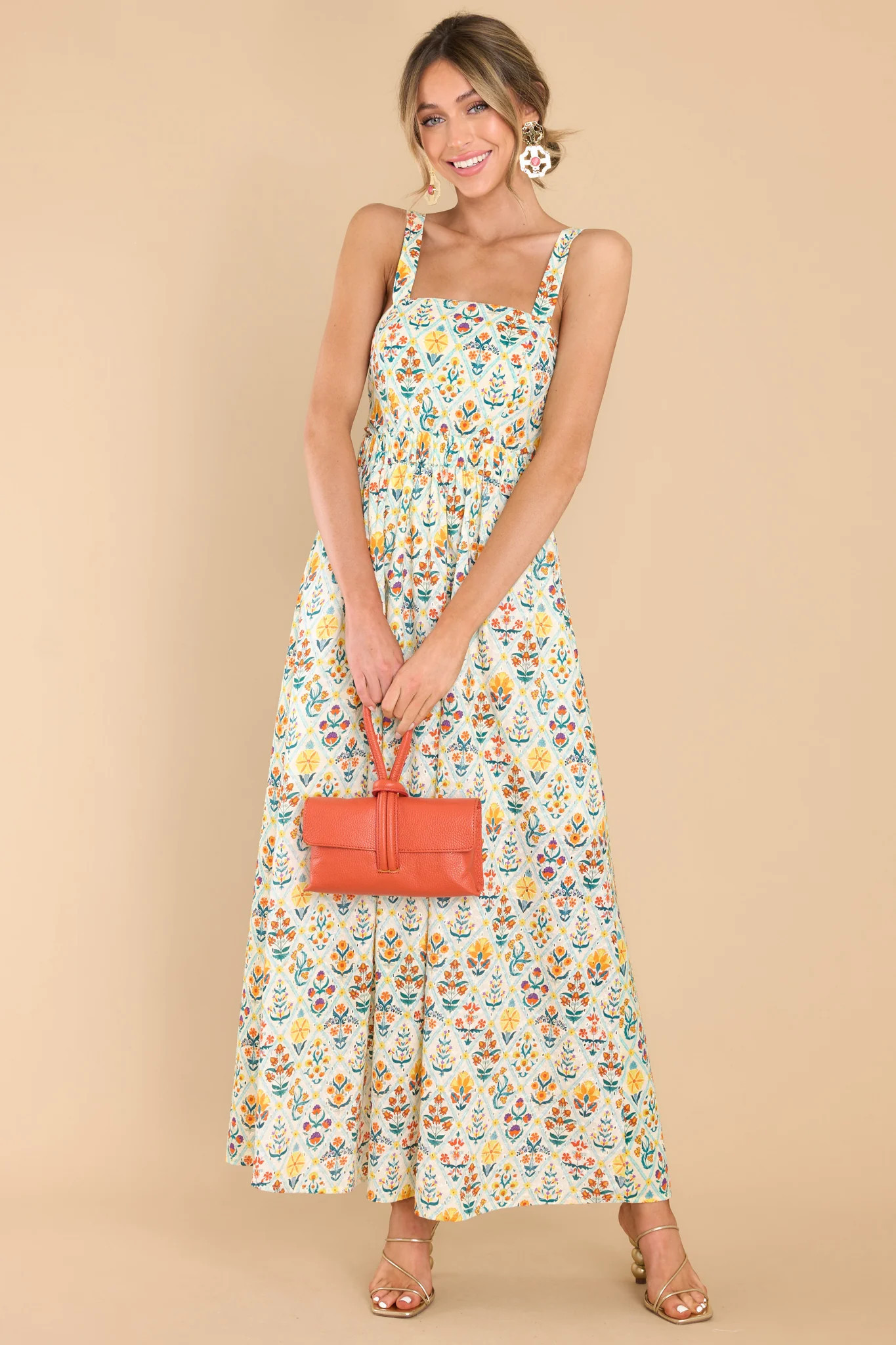 Imagine That Ivory Floral Print Maxi Dress | Red Dress 