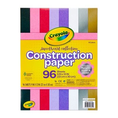 Crayola 96 Sheets 9&#34; x 12&#34; Construction Paper - Sweetheart Collection | Target