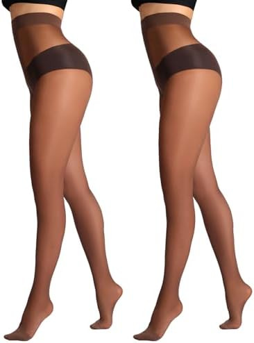 DancMolly Sheer to Waist Control Top Pantyhose, 2 Pairs Women's Tights T-Crotch, Everyday Office ... | Amazon (US)