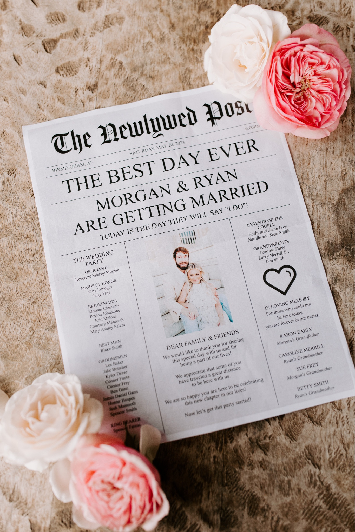 DIY wedding program 💙 I folded each one up like a newspaper and tied them with black ribbon for our ceremony guests 

#LTKfindsunder50 #LTKU #LTKwedding