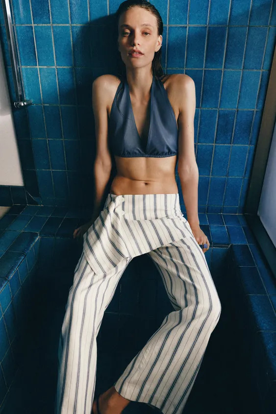 ZW COLLECTION STRIPED PAREO PANTS | Zara US